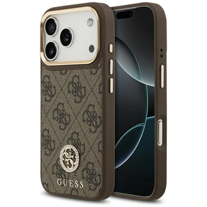 Θήκη MagSafe για Apple iPhone 17 Pro, Guess, 4G Strass Logo, Καφέ