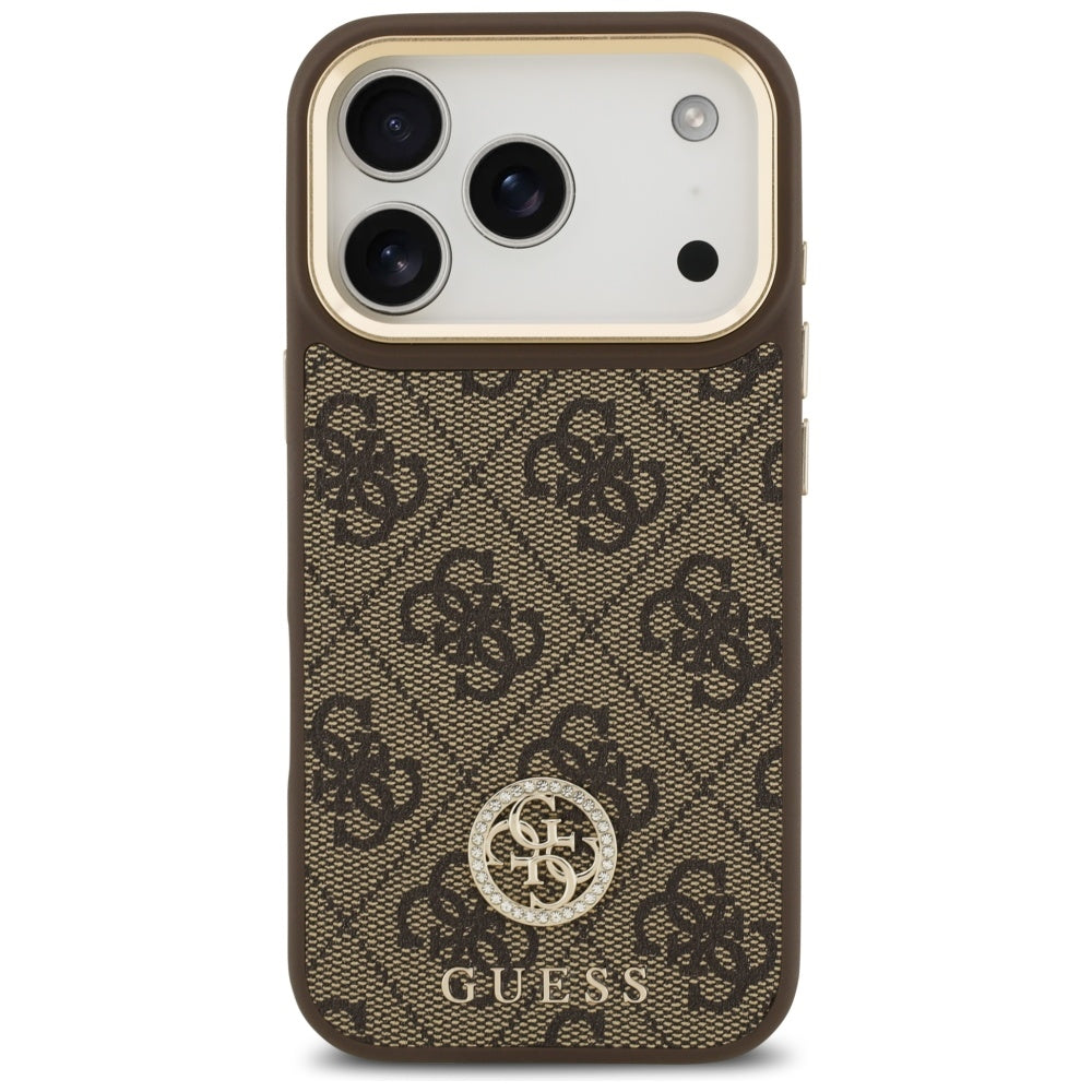 Θήκη MagSafe για Apple iPhone 17 Pro, Guess, 4G Strass Logo, Καφέ