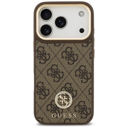 Θήκη MagSafe για Apple iPhone 17 Pro, Guess, 4G Strass Logo, Καφέ