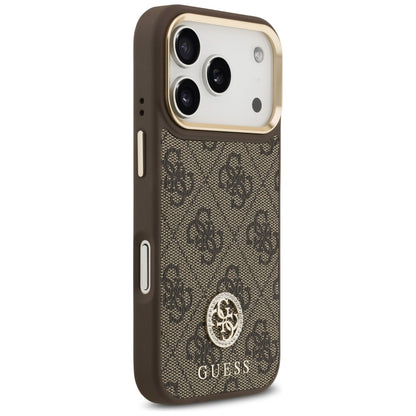 Θήκη MagSafe για Apple iPhone 17 Pro, Guess, 4G Strass Logo, Καφέ