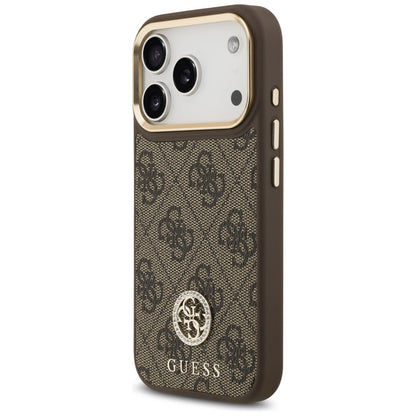 Θήκη MagSafe για Apple iPhone 17 Pro, Guess, 4G Strass Logo, Καφέ