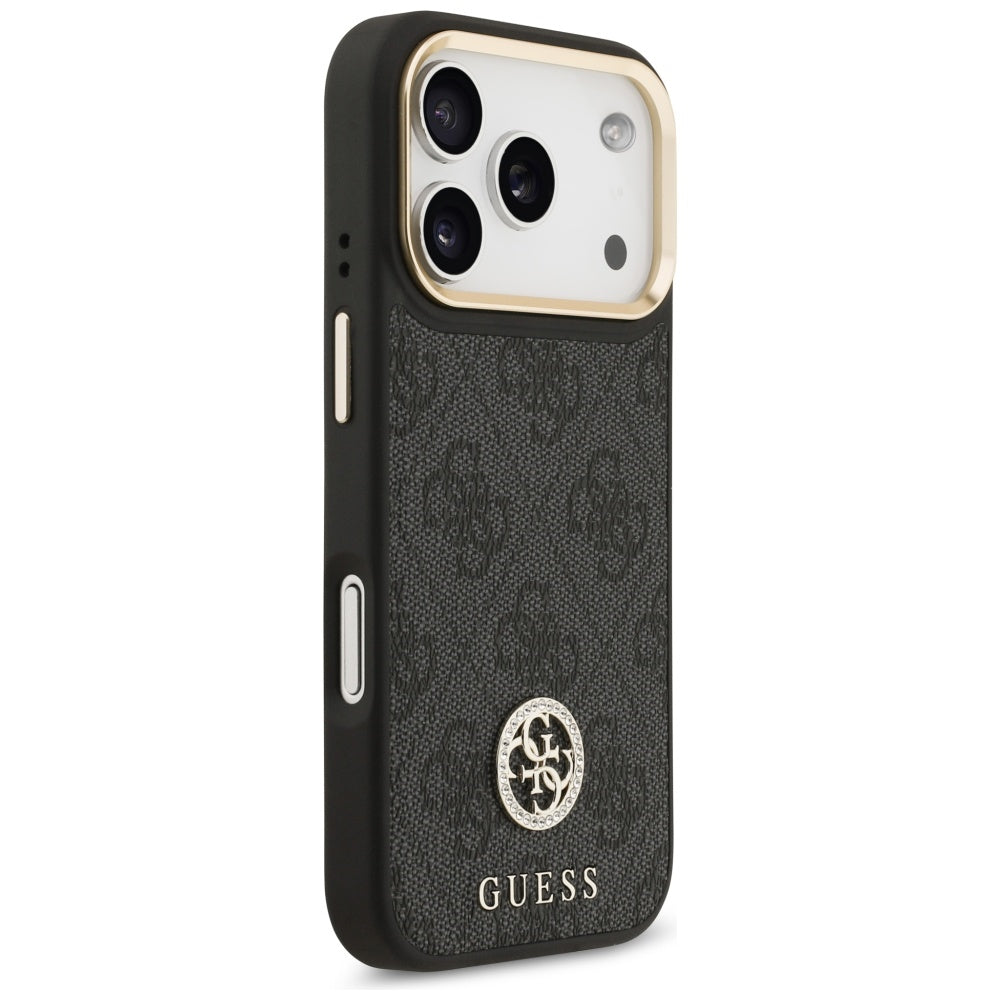 Θήκη MagSafe για Apple iPhone 17 Pro, Guess, 4G Strass Logo, Μαύρη