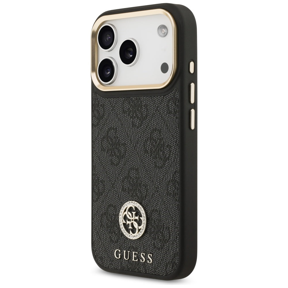 Θήκη MagSafe για Apple iPhone 17 Pro, Guess, 4G Strass Logo, Μαύρη