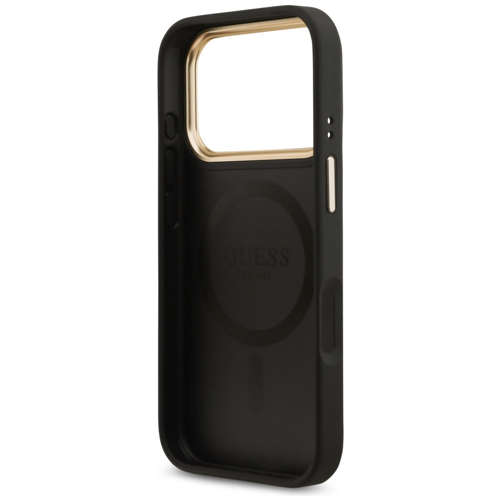 Θήκη MagSafe για Apple iPhone 17 Pro, Guess, 4G Strass Logo, Μαύρη