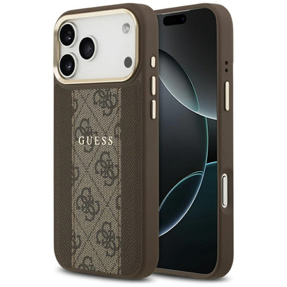 Θήκη MagSafe για Apple iPhone 17 Pro, Guess, 4G Stripe, Καφέ