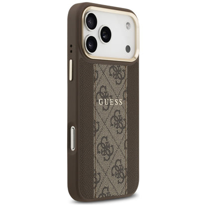 Θήκη MagSafe για Apple iPhone 17 Pro, Guess, 4G Stripe, Καφέ