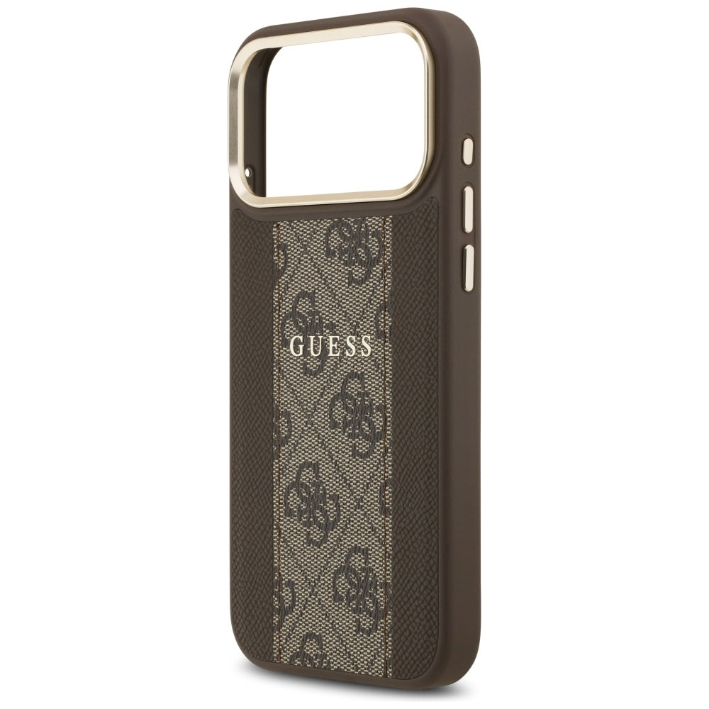 Θήκη MagSafe για Apple iPhone 17 Pro, Guess, 4G Stripe, Καφέ