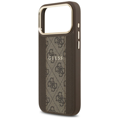 Θήκη MagSafe για Apple iPhone 17 Pro, Guess, 4G Stripe, Καφέ
