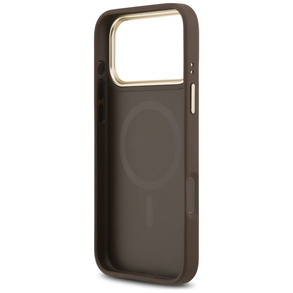 Θήκη MagSafe για Apple iPhone 17 Pro, Guess, 4G Stripe, Καφέ