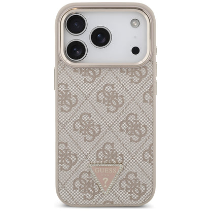 Θήκη MagSafe για Apple iPhone 17 Pro, Guess, 4G Triangle Logo, Ροζ Χρυσό