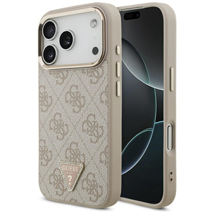 Θήκη MagSafe για Apple iPhone 17 Pro, Guess, 4G Triangle Logo, Ροζ Χρυσό