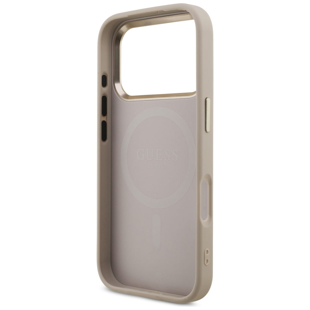 Θήκη MagSafe για Apple iPhone 17 Pro, Guess, 4G Triangle Logo, Ροζ Χρυσό
