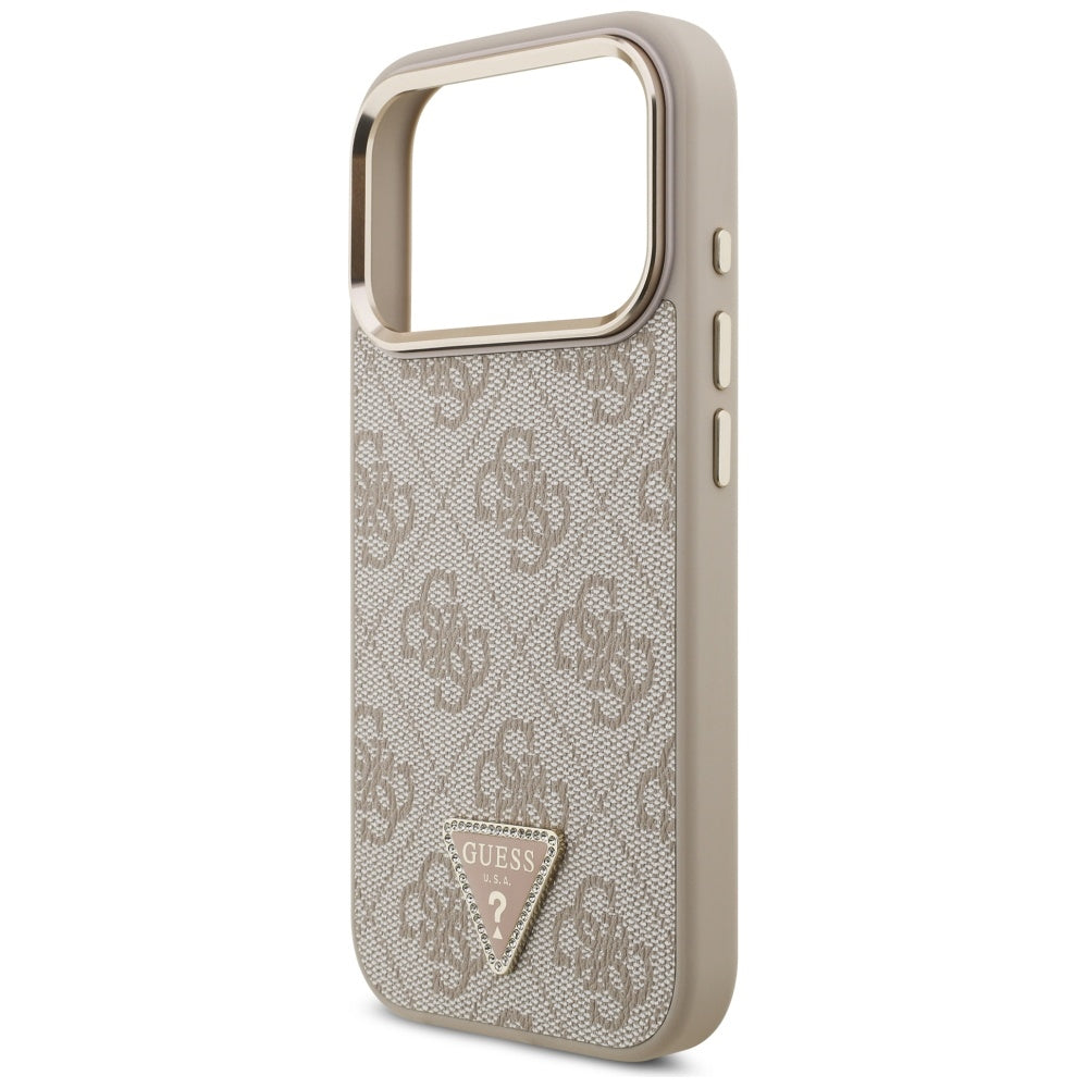 Θήκη MagSafe για Apple iPhone 17 Pro, Guess, 4G Triangle Logo, Ροζ Χρυσό