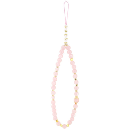 Θήκη MagSafe για Apple iPhone 17 Pro, Guess, 4G Triangle Logo με Pearl Strap, Ροζ