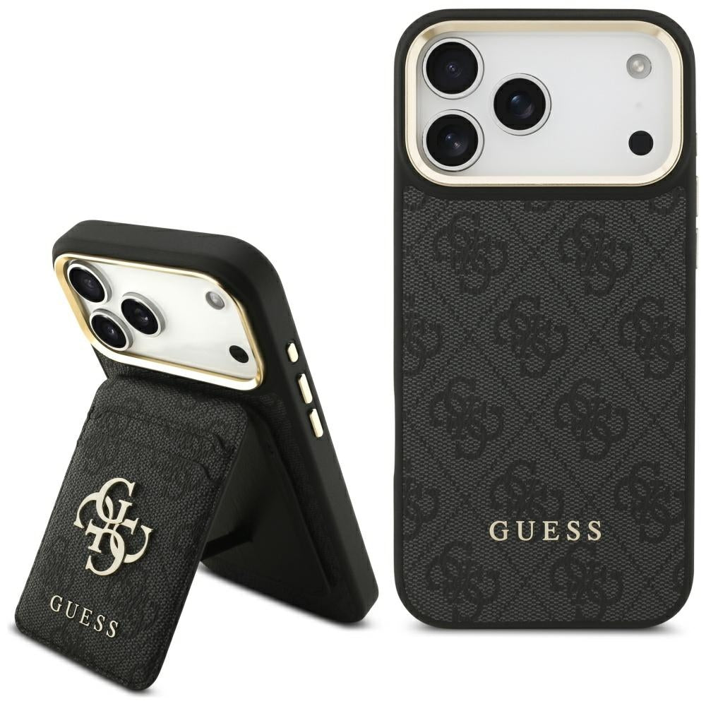 Θήκη MagSafe για Apple iPhone 17 Pro, Guess, Cardslot 4G, Μαύρη