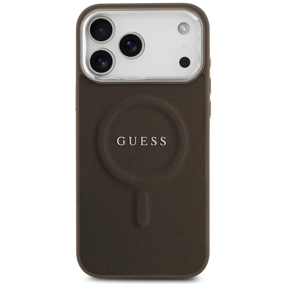Θήκη MagSafe για Apple iPhone 17 Pro, Guess, Classic Logo, Καφέ