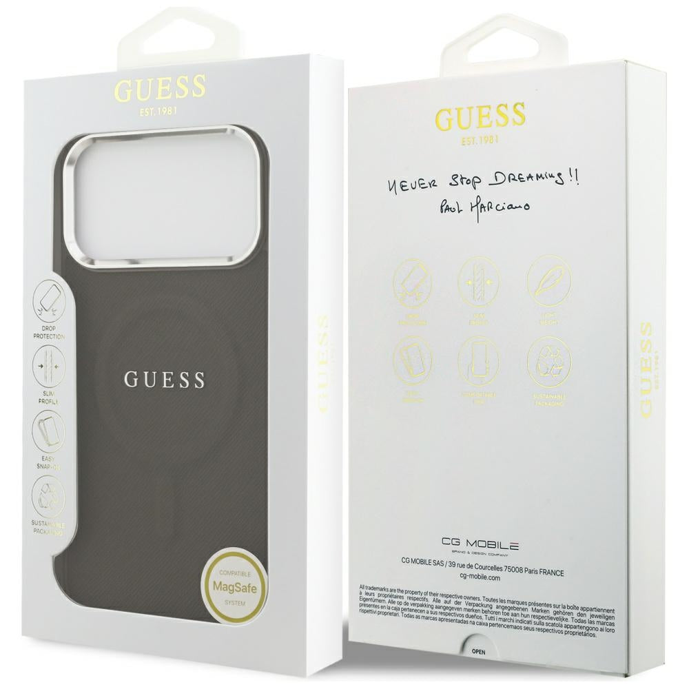 Θήκη MagSafe για Apple iPhone 17 Pro, Guess, Classic Logo, Καφέ