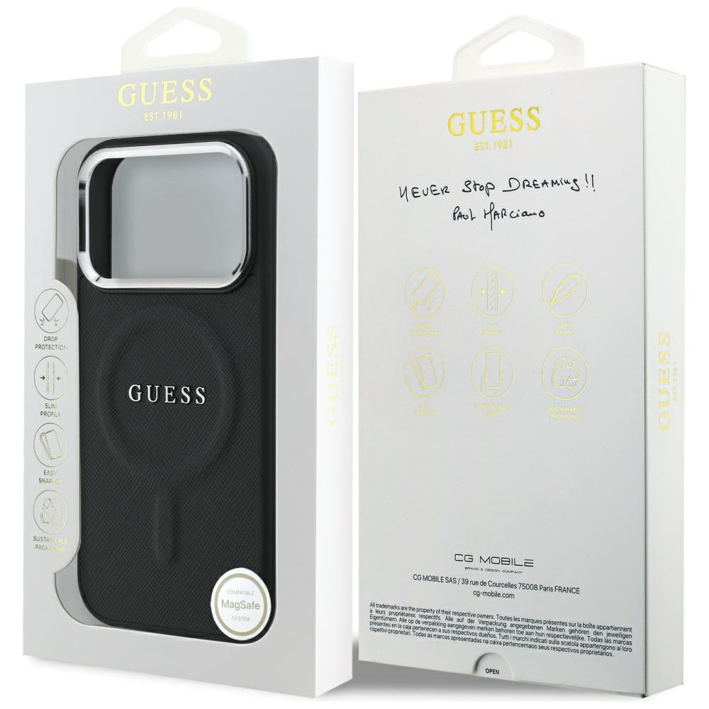 Θήκη MagSafe για Apple iPhone 17 Pro, Guess, Classic Logo, Μαύρη