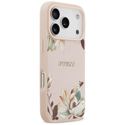 Θήκη MagSafe για Apple iPhone 17 Pro, Guess, Grained Flowers, Ροζ
