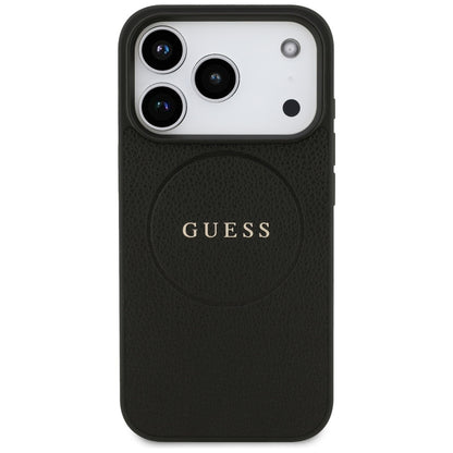 Θήκη MagSafe για Apple iPhone 17 Pro, Guess, Grained Gold Ring, Μαύρη