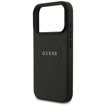 Θήκη MagSafe για Apple iPhone 17 Pro, Guess, Grained Gold Ring, Μαύρη