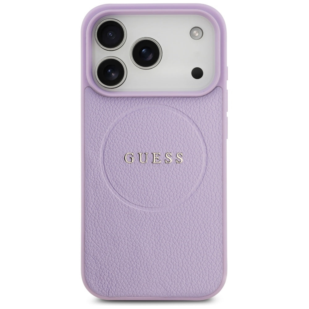 Θήκη MagSafe για Apple iPhone 17 Pro, Guess, Grained Gold Ring, Ροζ