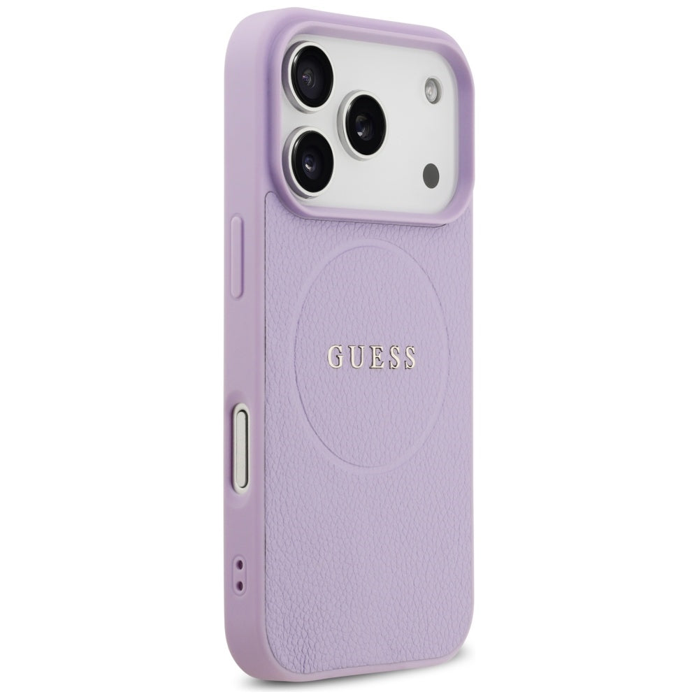 Θήκη MagSafe για Apple iPhone 17 Pro, Guess, Grained Gold Ring, Ροζ