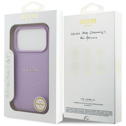 Θήκη MagSafe για Apple iPhone 17 Pro, Guess, Grained Gold Ring, Ροζ