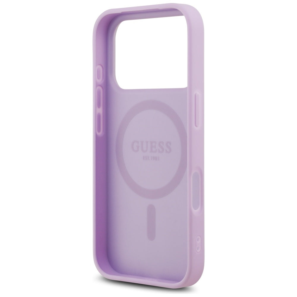 Θήκη MagSafe για Apple iPhone 17 Pro, Guess, Grained Gold Ring, Ροζ