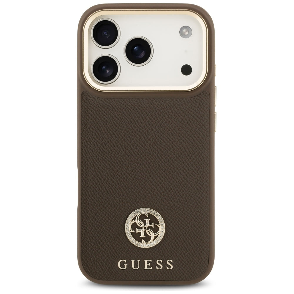 Θήκη MagSafe για Apple iPhone 17 Pro, Guess, Grained Strass Logo, Καφέ