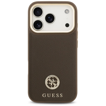 Θήκη MagSafe για Apple iPhone 17 Pro, Guess, Grained Strass Logo, Καφέ