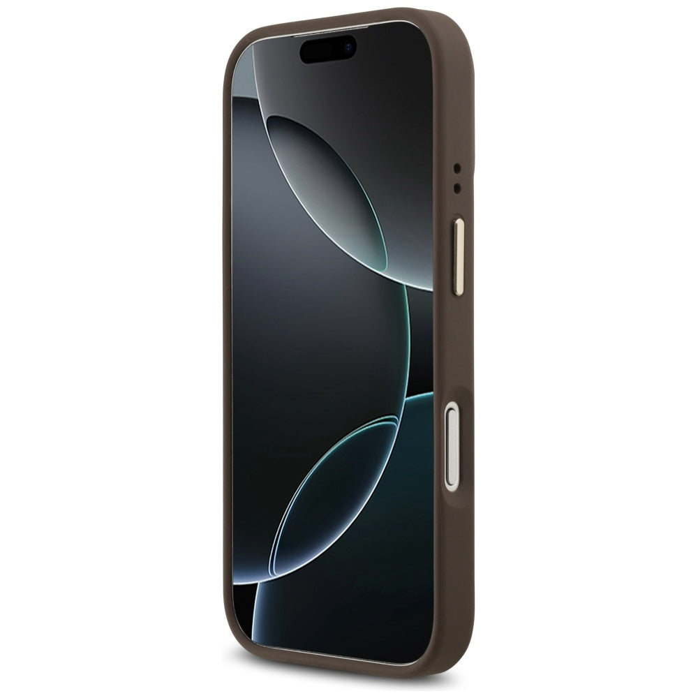 Θήκη MagSafe για Apple iPhone 17 Pro, Guess, Grained Strass Logo, Καφέ