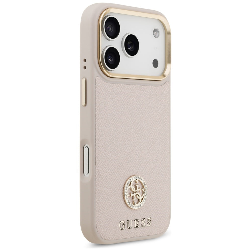 Θήκη MagSafe για Apple iPhone 17 Pro, Guess, Grained Strass Logo, Ροζ