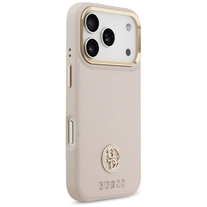 Θήκη MagSafe για Apple iPhone 17 Pro, Guess, Grained Strass Logo, Ροζ