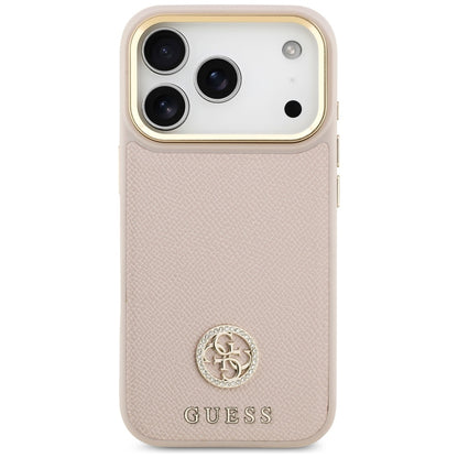 Θήκη MagSafe για Apple iPhone 17 Pro, Guess, Grained Strass Logo, Ροζ