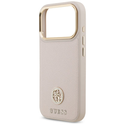 Θήκη MagSafe για Apple iPhone 17 Pro, Guess, Grained Strass Logo, Ροζ