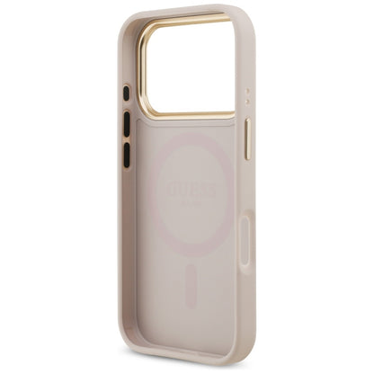 Θήκη MagSafe για Apple iPhone 17 Pro, Guess, Grained Strass Logo, Ροζ
