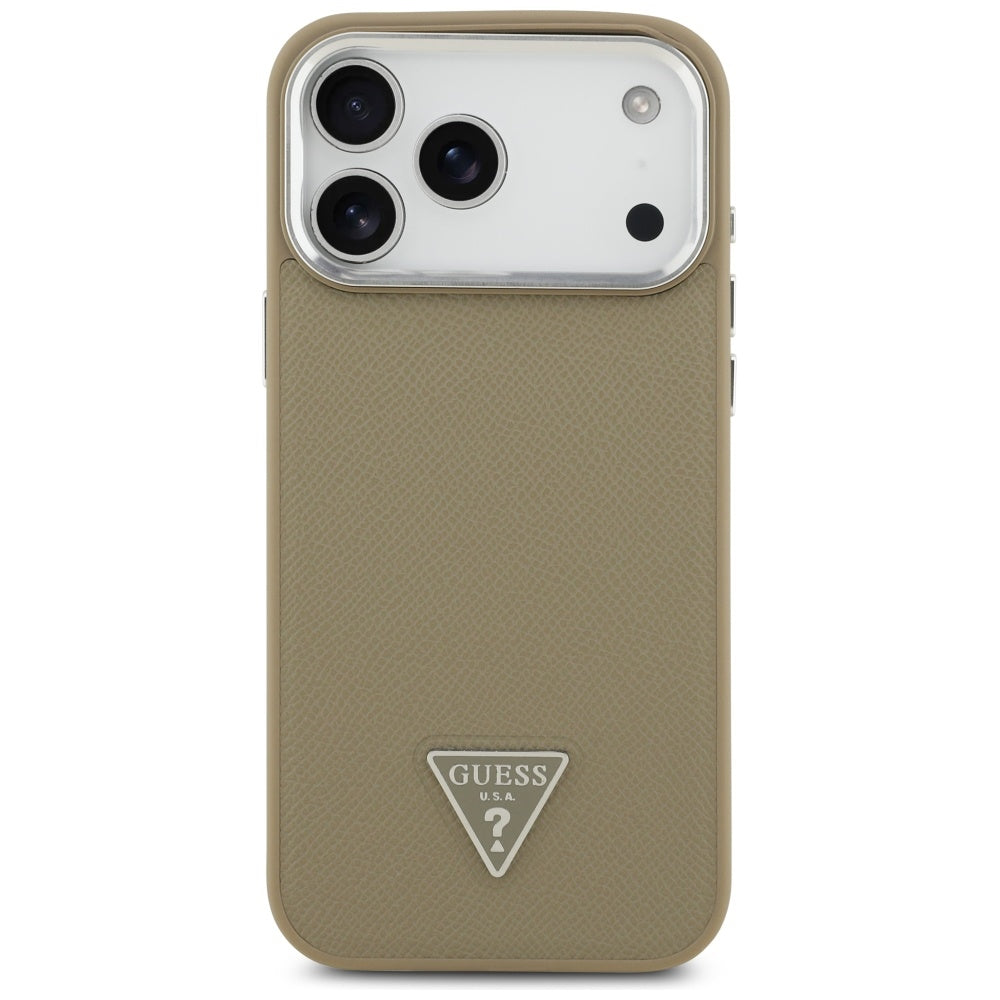 Θήκη MagSafe για Apple iPhone 17 Pro, Guess, Grained Triangle Logo, Καφέ