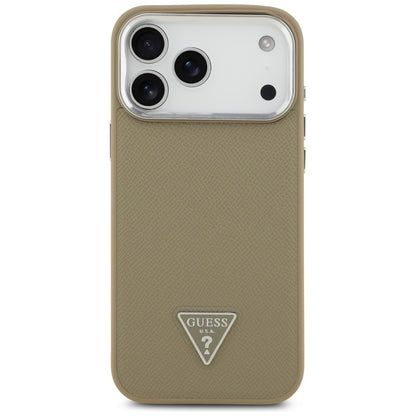 Θήκη MagSafe για Apple iPhone 17 Pro, Guess, Grained Triangle Logo, Καφέ