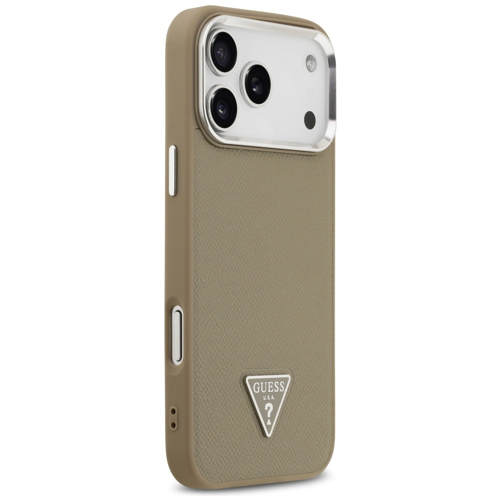 Θήκη MagSafe για Apple iPhone 17 Pro, Guess, Grained Triangle Logo, Καφέ