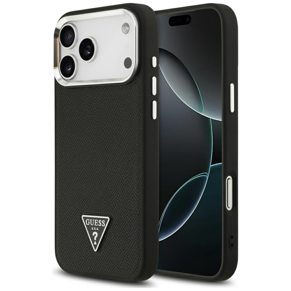Θήκη MagSafe για Apple iPhone 17 Pro, Guess, Grained Triangle Logo, Μαύρη