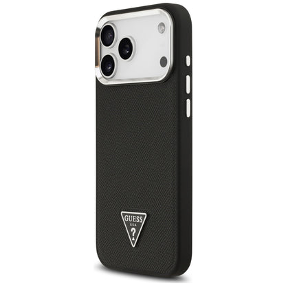 Θήκη MagSafe για Apple iPhone 17 Pro, Guess, Grained Triangle Logo, Μαύρη