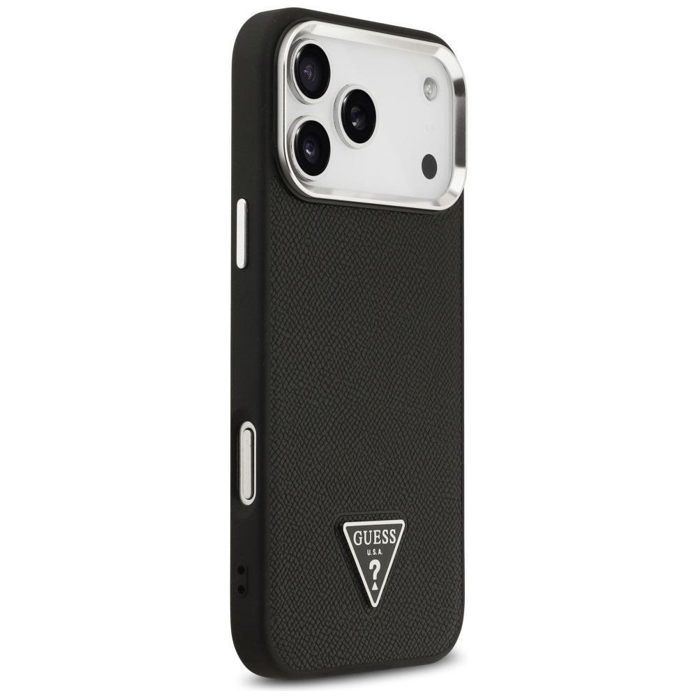 Θήκη MagSafe για Apple iPhone 17 Pro, Guess, Grained Triangle Logo, Μαύρη