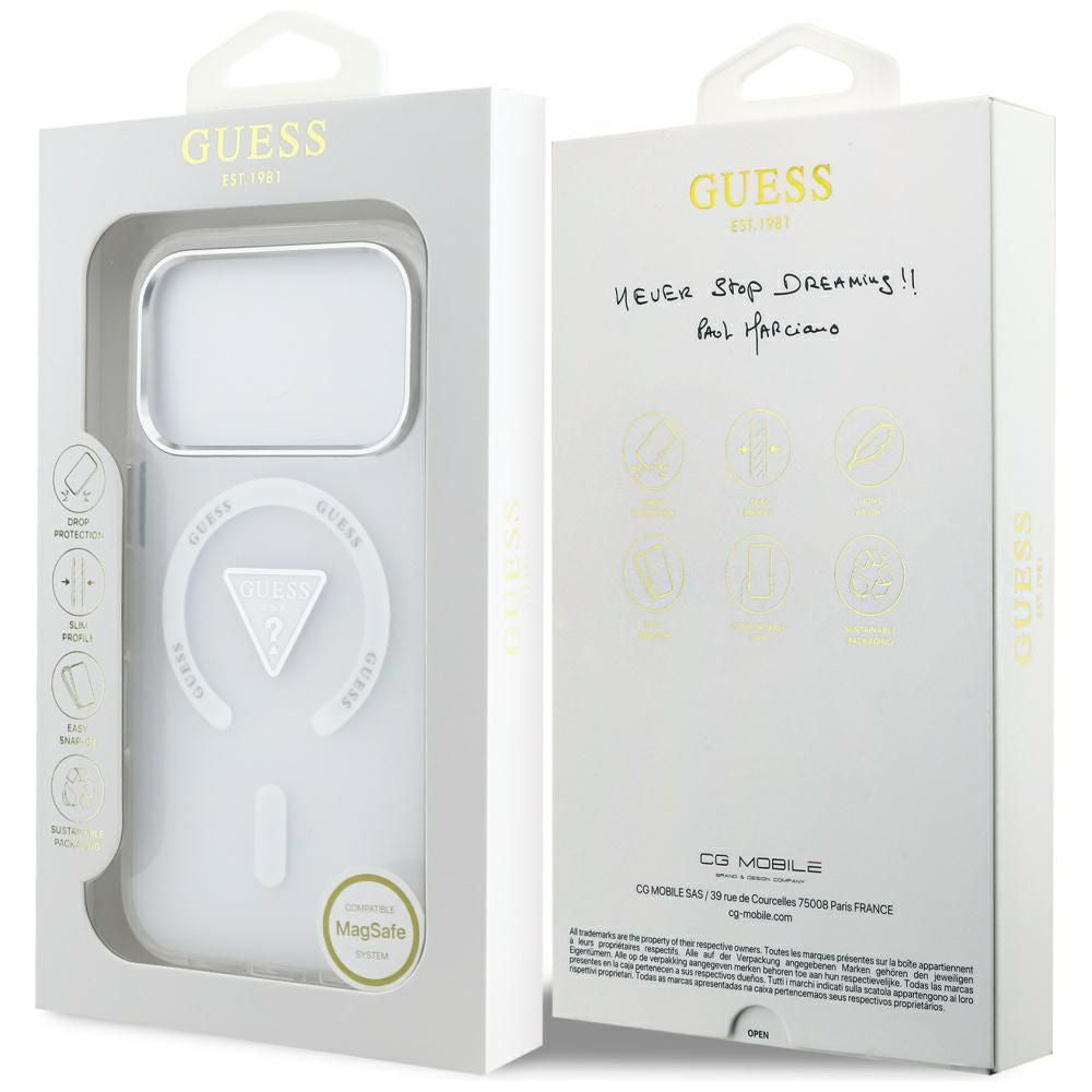 Θήκη MagSafe για Apple iPhone 17 Pro, Guess, IML Gradient Triangle Logo, Διαφανής