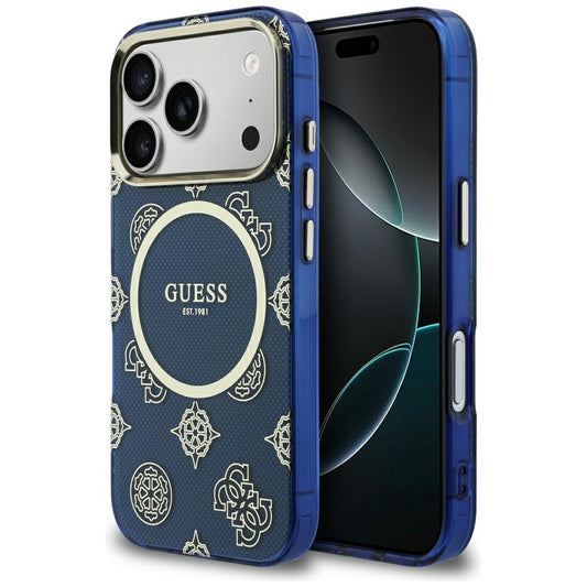 Θήκη MagSafe για Apple iPhone 17 Pro, Guess, IML Peony Dot, Μπλε