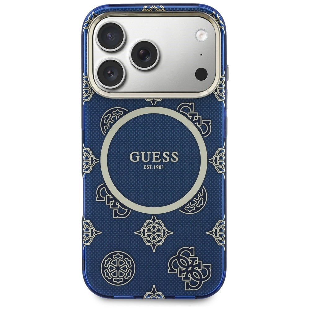 MagSafe Case for Apple iPhone 17 Pro, Guess, IML Peony Dot, Blue