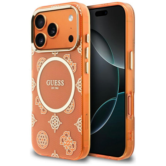 Θήκη MagSafe για Apple iPhone 17 Pro, Guess, IML Peony Dot, Πορτοκαλί