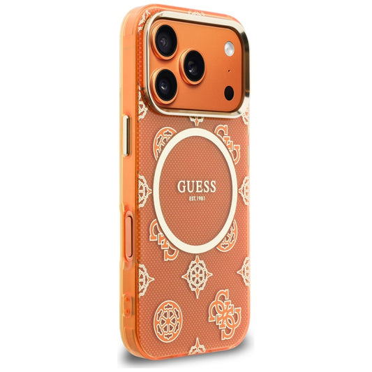 Θήκη MagSafe για Apple iPhone 17 Pro, Guess, IML Peony Dot, Πορτοκαλί