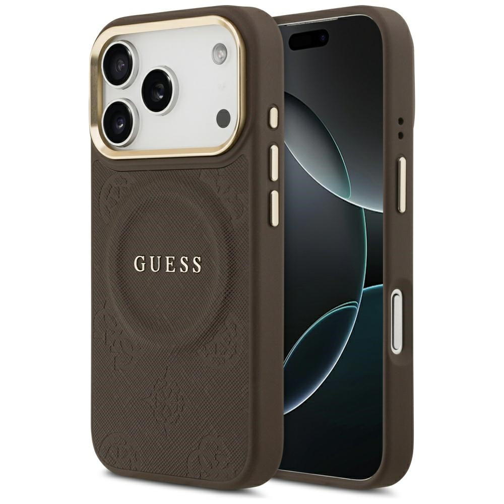 Θήκη MagSafe για Apple iPhone 17 Pro, Guess, Peony Hot Stamp, Καφέ