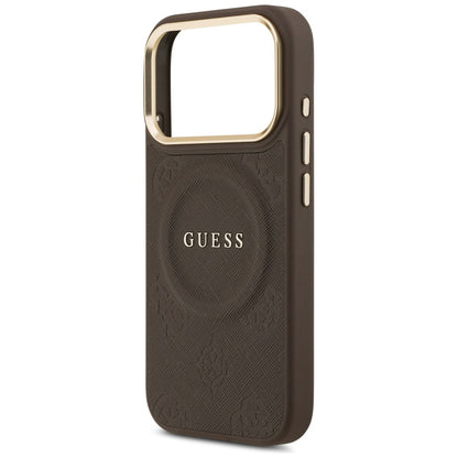 Θήκη MagSafe για Apple iPhone 17 Pro, Guess, Peony Hot Stamp, Καφέ